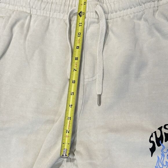 Bailey Sarian Sweatpants Sz Large Suspish Murder Mystery Cream Joggers Flames - Picture 6 of 7